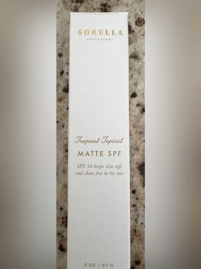 Sorella Tropical Topical Matte SPF 30 - White & Gold Box